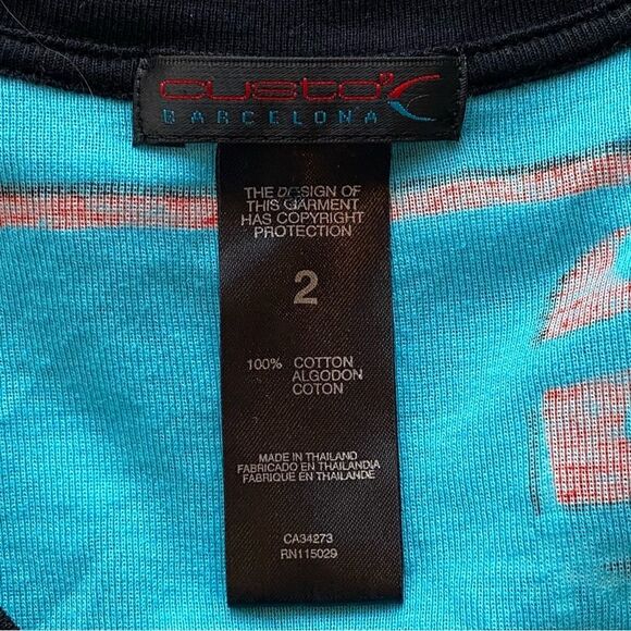 Rare Y2K Custo Barcelona Colorful Contrast Aloha Print Long Sleeve Top Size 2 - Picture 10 of 13